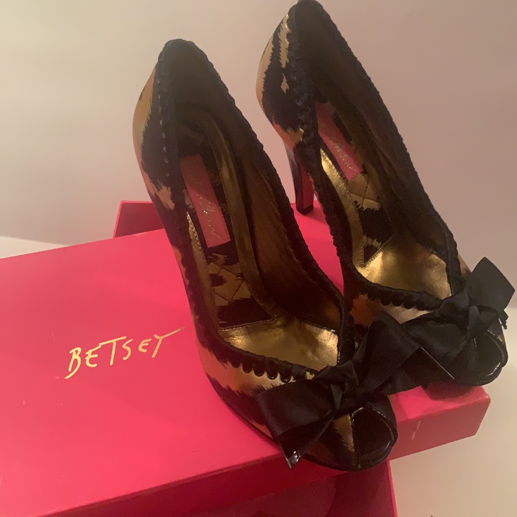 Betsey Johnson Satin Peep Toe Heels